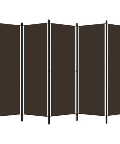 Sobna pregrada s 5 panela smeđa 250 x 180 cm