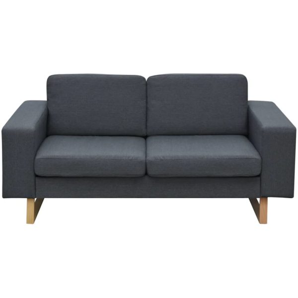 Sofa Komplet Dvosjed i Trosjed Tamno sivi - Image 3