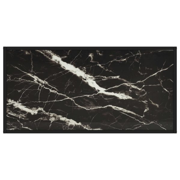 Stolić za kavu crni s crnim mramornim staklom 100 x 50 x 35 cm - Slika 4