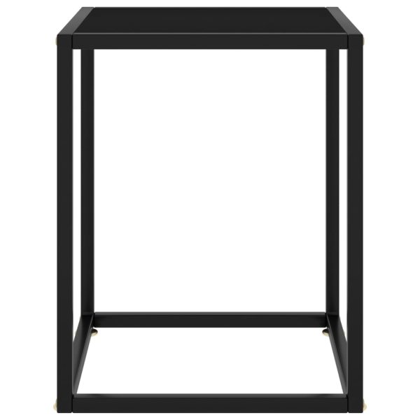 Stolić za kavu crni s crnim staklom 40 x 40 x 50 cm