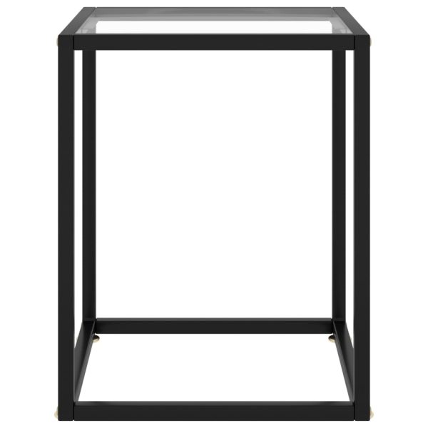Stolić za kavu crni s kaljenim staklom 40 x 40 x 50 cm