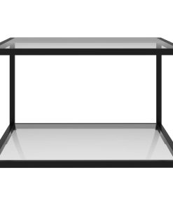 Stolić za kavu prozirni 60 x 60 x 35 cm od kaljenog stakla