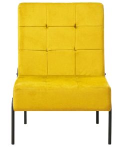 Stolica za opuštanje 65 x 79 x 87 cm boja senfa baršunasta