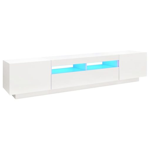 TV ormarić s LED svjetlima bijeli 200 x 35 x 40 cm