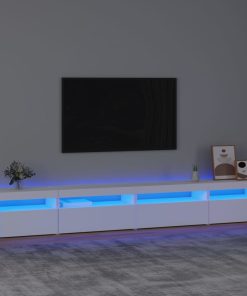 TV ormarić s LED svjetlima bijeli 270x35x40 cm