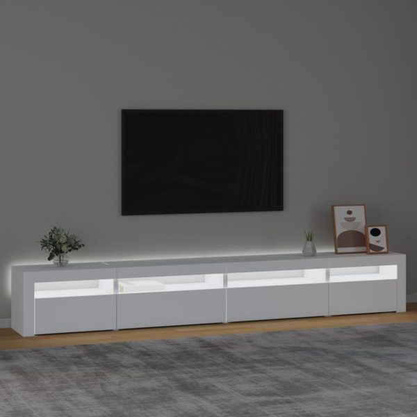 TV ormarić s LED svjetlima bijeli 270x35x40 cm - Image 3