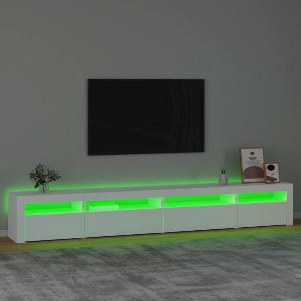 TV ormarić s LED svjetlima bijeli 270x35x40 cm - Image 4