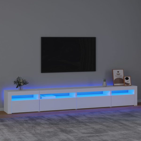 TV ormarić s LED svjetlima bijeli 270x35x40 cm