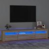 TV ormarić s LED svjetlima boja hrasta sonome 195x35x40 cm