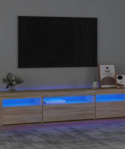 TV ormarić s LED svjetlima boja hrasta sonome 195x35x40 cm