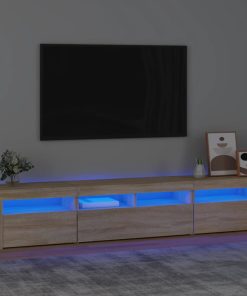 TV ormarić s LED svjetlima boja hrasta sonome 210x35x40 cm