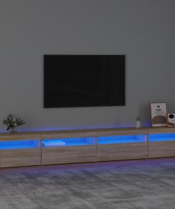 TV ormarić s LED svjetlima boja hrasta sonome 270x35x40 cm