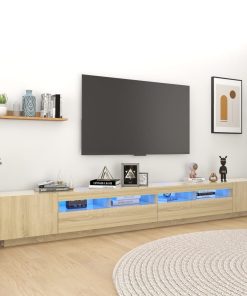 TV ormarić s LED svjetlima boja hrasta sonome 300 x 35 x 40 cm