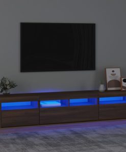 TV ormarić s LED svjetlima boja smeđeg hrasta 210 x 35 x 40 cm