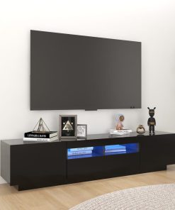 TV ormarić s LED svjetlima crni 180 x 35 x 40 cm