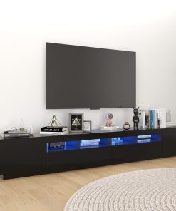 TV ormarić s LED svjetlima crni 260 x 35 x 40 cm