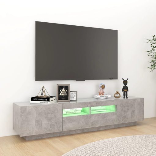 TV ormarić s LED svjetlima siva boja betona 180 x 35 x 40 cm - Image 3