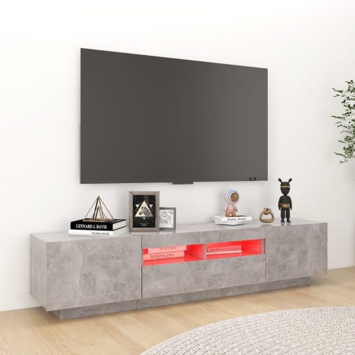 TV ormarić s LED svjetlima siva boja betona 180 x 35 x 40 cm - Image 4