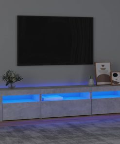 TV ormarić s LED svjetlima siva boja betona 195x35x40 cm