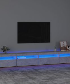 TV ormarić s LED svjetlima siva boja betona 270 x 35 x 40 cm