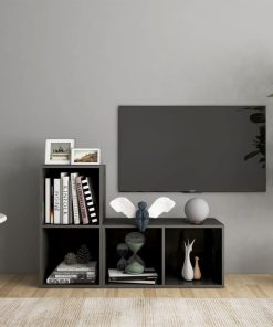 TV ormarići 2 kom visoki sjaj sivi 72 x 35 x 36