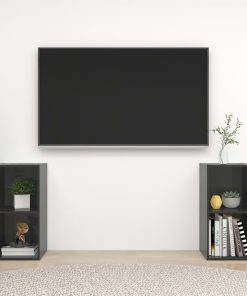 TV ormarići 2 kom visoki sjaj sivi 72 x 35 x 36