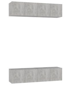 TV ormarići 4 kom siva boja betona 60 x 30 x 30 cm od iverice