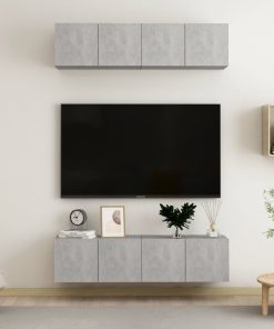 TV ormarići 4 kom siva boja betona 60 x 30 x 30 cm od iverice