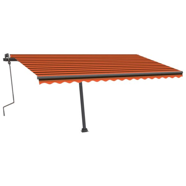 Tenda na ručno uvlačenje LED 400 x 300 cm narančasto-smeđa - Image 3