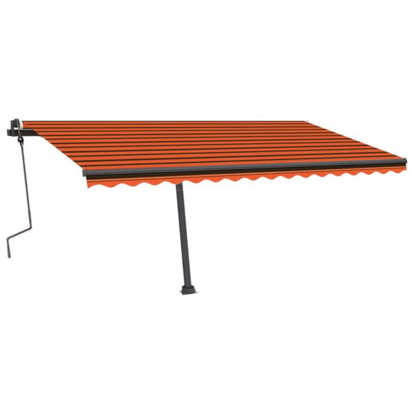 Tenda na ručno uvlačenje LED 450 x 300 cm narančasto-smeđa