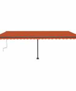 Tenda na ručno uvlačenje LED 600 x 300 cm narančasto-smeđa