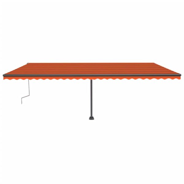 Tenda na ručno uvlačenje LED 600 x 300 cm narančasto-smeđa