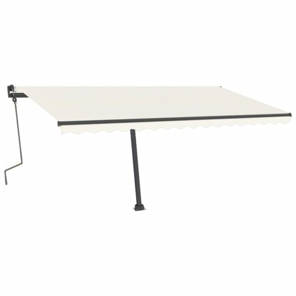 Tenda na ručno uvlačenje s LED svjetlima 400 x 300 cm krem - Image 3