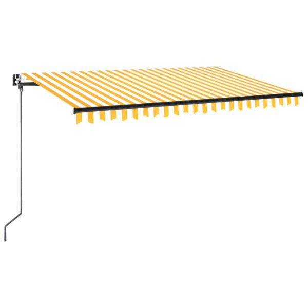 Tenda na ručno uvlačenje s LED svjetlima 400x350 cm žuto-bijela