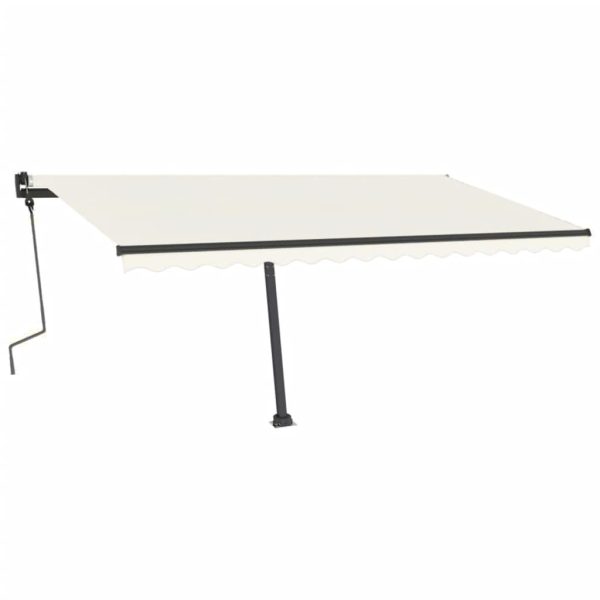 Tenda na ručno uvlačenje s LED svjetlima 450 x 300 cm krem - Image 4