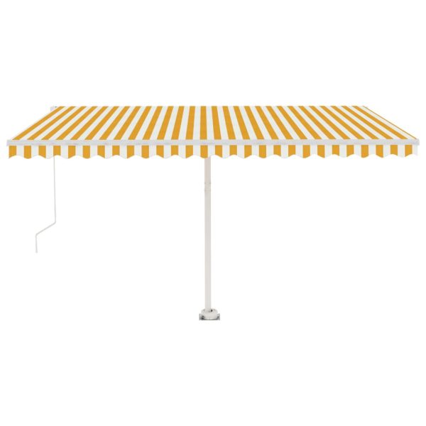 Tenda na ručno uvlačenje s LED svjetlima 450x350 cm žuto-bijela