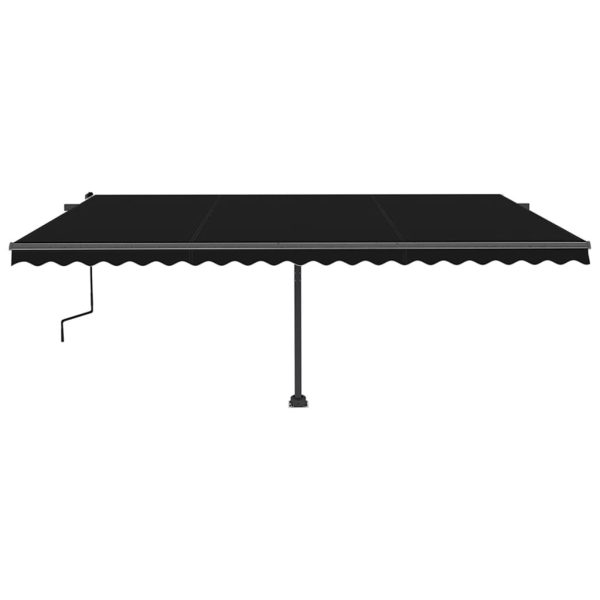 Tenda na ručno uvlačenje s LED svjetlima 500 x 350 cm antracit - Image 4