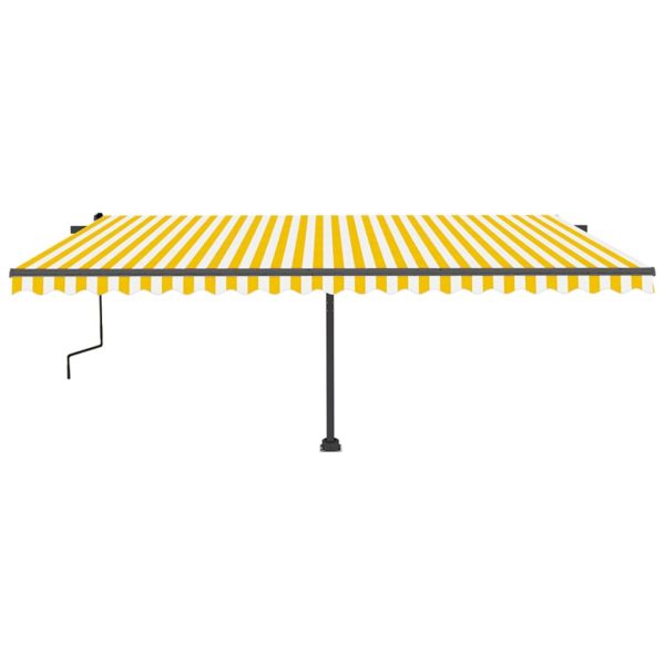 Tenda na ručno uvlačenje s LED svjetlima 500x350 cm žuto-bijela - Image 4