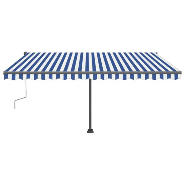 Tenda na ručno uvlačenje s LED svjetlom 400x300 cm plavo-bijela - Image 4