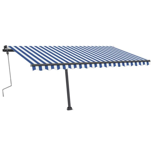 Tenda na ručno uvlačenje s LED svjetlom 400x350 cm plavo-bijela