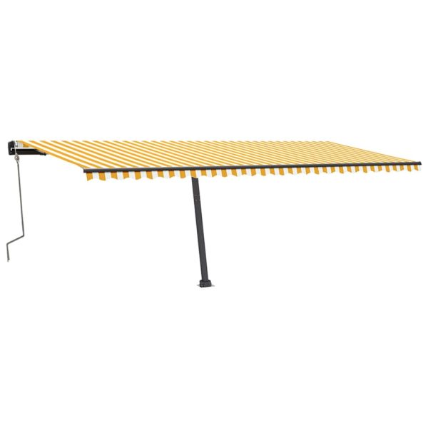 Tenda na ručno uvlačenje s LED svjetlom 600x350 cm žuto-bijela - Image 3