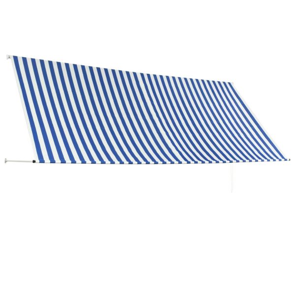 Tenda na uvlačenje 350 x 150 cm plavo-bijela - Image 3