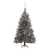 Umjetno božićno drvce LED s kuglicama i snijegom 210 cm PVC/PE