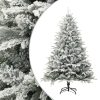 Umjetno božićno drvce LED s kuglicama i snijegom 210 cm PVC/PE