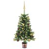 Umjetno božićno drvce s LED svjetlima i kuglicama 65 cm zeleno