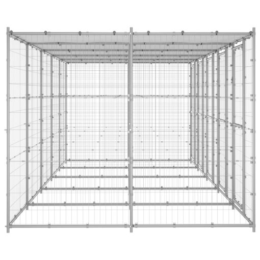 Vanjski kavez za pse od pocinčanog čelika s krovom 12