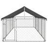Vanjski kavez za pse s krovom 600 x 200 x 150 cm