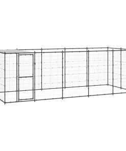 Vanjski kavez za pse s krovom čelični 12