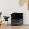 Vrtna kutna sofa od paleta od borovine s jastucima
