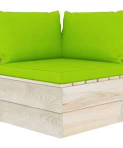 Vrtna kutna sofa od paleta s jastucima impregnirana smrekovina